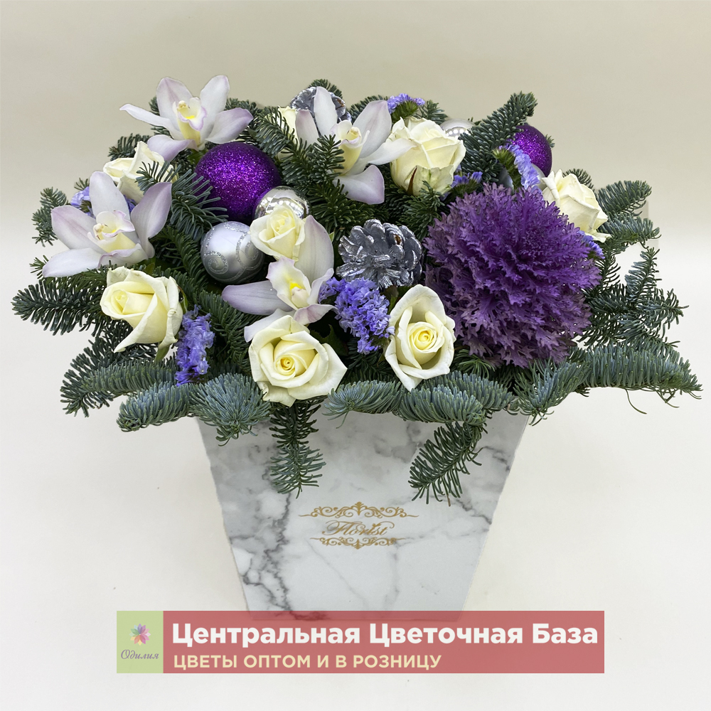 Купить Цветы в коробке Морозное утро за 1 руб. в в Мытищах и МО! Доставка круглосуточно