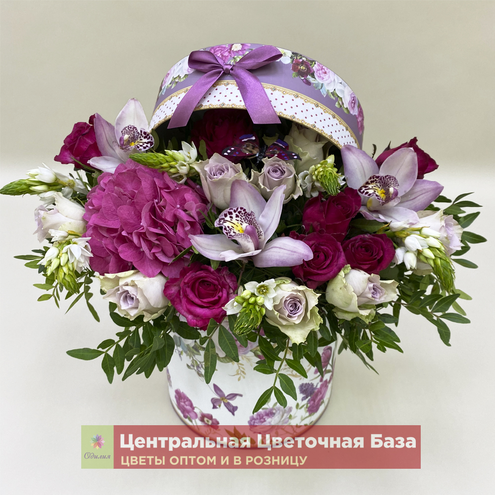 Купить Цветы в коробке Музыкальная шкатулка за 1 руб. в в Мытищах и МО! Доставка круглосуточно