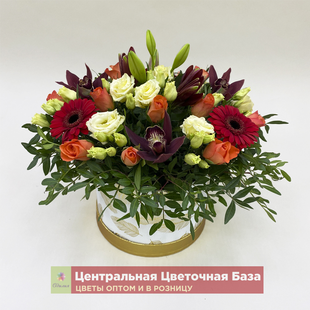 Купить Цветы в коробке Сияющая улыбка за 1 руб. в в Мытищах и МО! Доставка круглосуточно