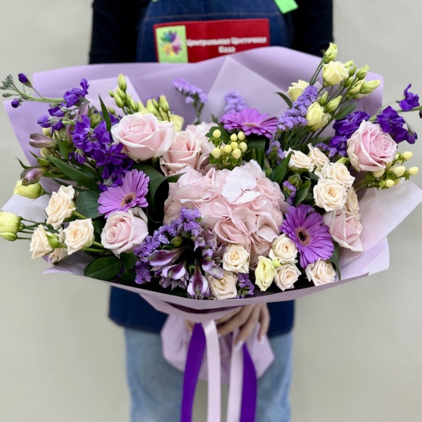 Букет Фиолетовая вата