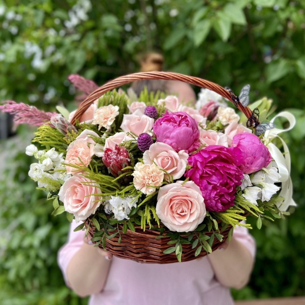 Цветы в корзине Восковая печать